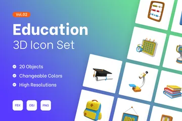 School And Education 3D Illustration Pack