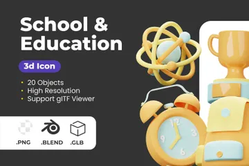 School & Education 3D Icon Pack