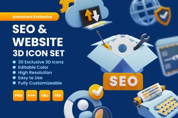 SEO & Website 3D Icon Pack