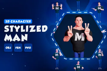 Stylized Man - Full Body 3D Illustration Pack