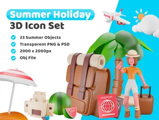 Summer Holiday 3D Icon Pack