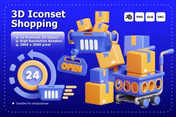 Tema de compras Pacote de Icon 3D