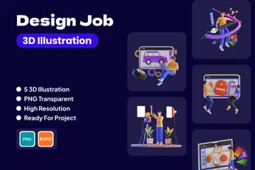 Trabajo de diseño Paquete de Illustration 3D