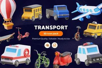 Transport 3D Icon Pack