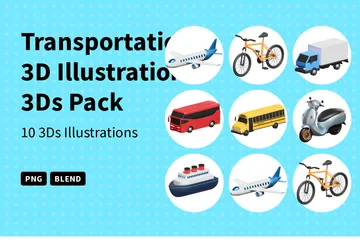 Transport 3D Icon Pack