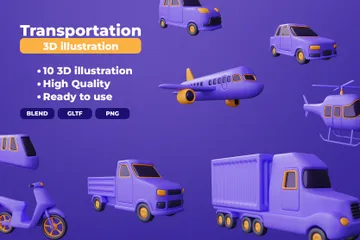 Transportation 3D Icon Pack