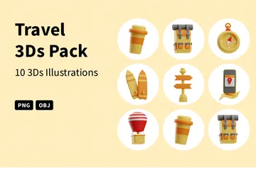 Travel 3D Icon Pack