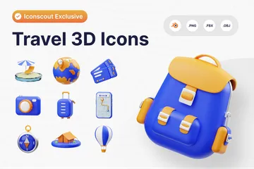 Travel 3D Icon Pack