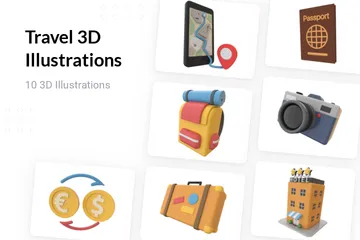 Travel 3D Illustration Pack