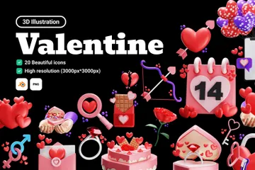 Valentines Day 3D Icon Pack