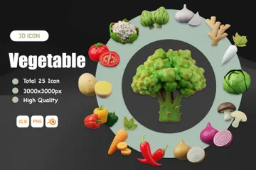 Vegetable 3D Icon Pack