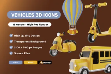 Vehicles 3D Icon Pack