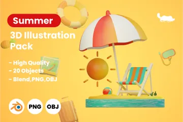 Verano Paquete de Illustration 3D