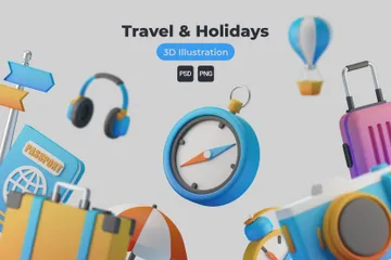 Viajes y vacaciones Paquete de Icon 3D