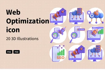 Web Optimization 3D Illustration Pack