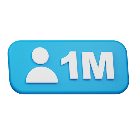 Free 1 million d'abonnés  3D Icon