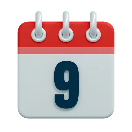 Free 9 Date  3D Icon