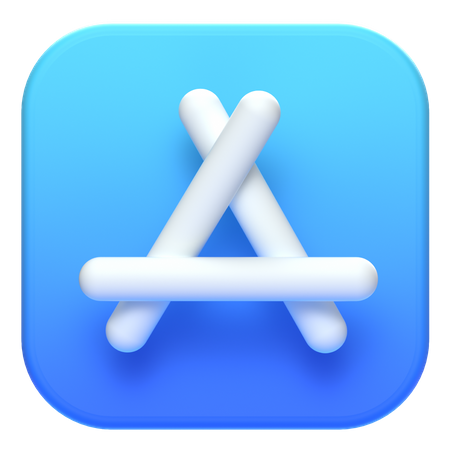 Free App Store in IOS  3D Logo