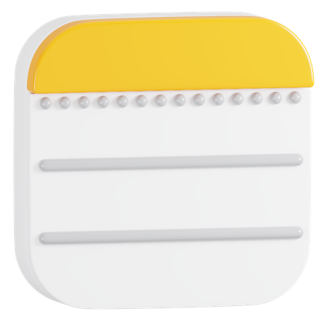 Free Apple Notes Application  3D Icon