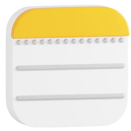 Free Apple Notes Application  3D Icon