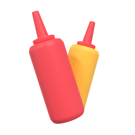 Free Bouteilles de ketchup  3D Illustration