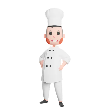 Free Chef standing with his hands in pockets  3D Illustration