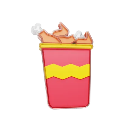 Free Chicken Bucket  3D Illustration