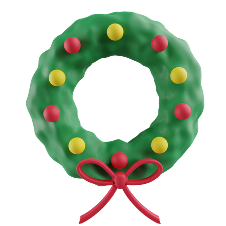 Free Christmas wreath  3D Icon