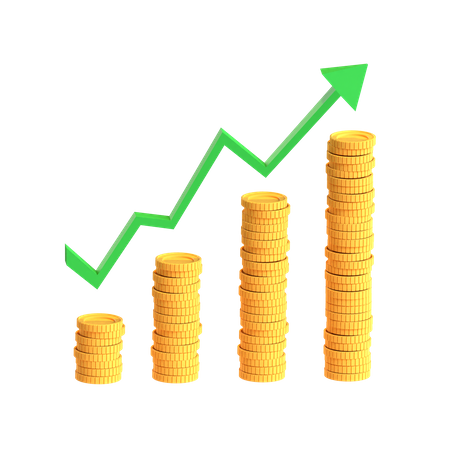 Free Coins Chart  3D Icon