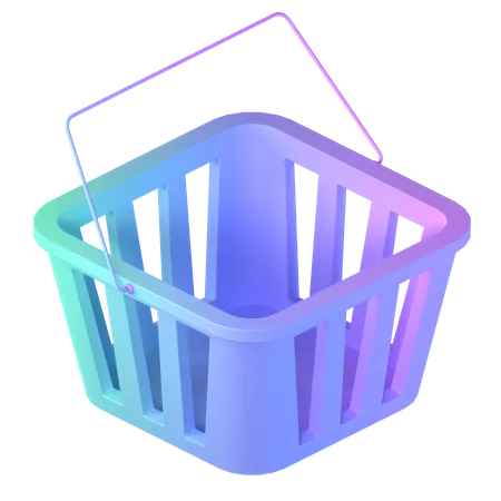 Free Empty Shopping Bucket  3D Icon