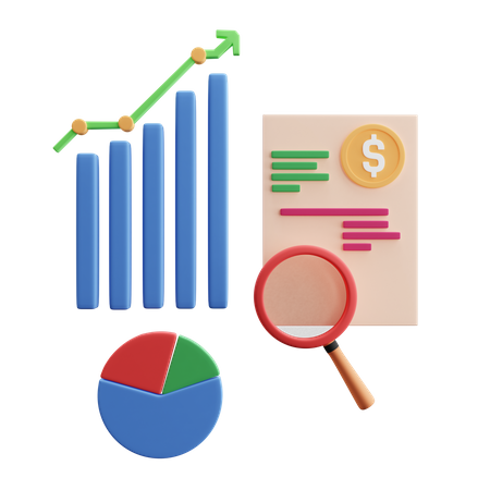 Free Finance Report Research  3D Illustration