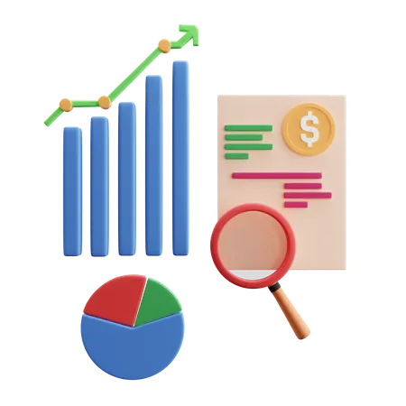 Free Finance Report Research  3D Illustration