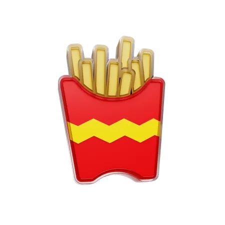 Free French Fries  3D Illustration