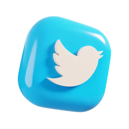 Free Logotipo de twitter  3D Logo