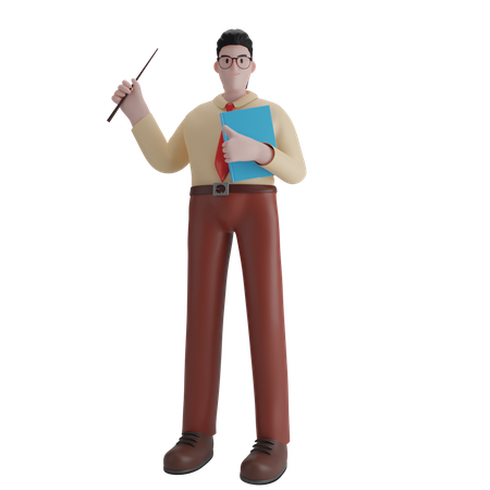 Free Male Professor  3D Illustration