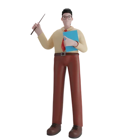 Free Male Professor  3D Illustration