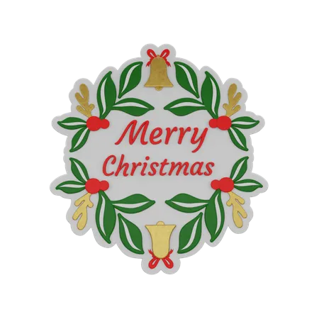 Free Merry Christmas  3D Sticker