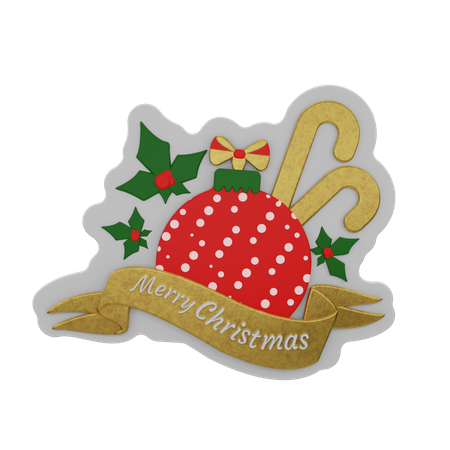 Free Merry Christmas  3D Sticker