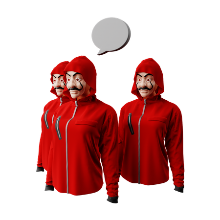 Free Money Heist People  3D Illustration