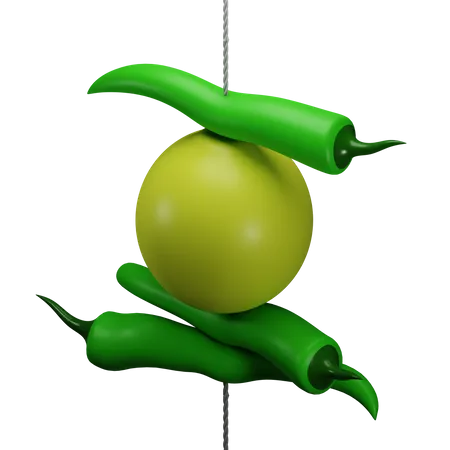 Free Nimbu Mirchi  3D Illustration