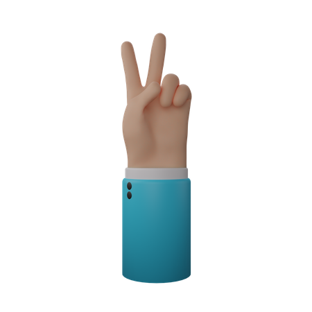 Free Peace hand sign  3D Illustration