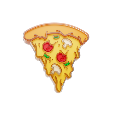 Free Pizza Slice  3D Illustration