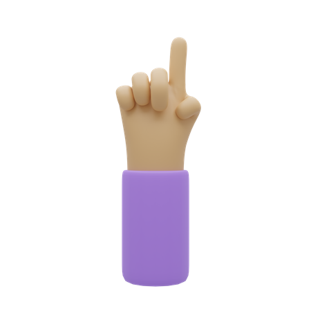 Free Pointing Hand Gesture  3D Illustration