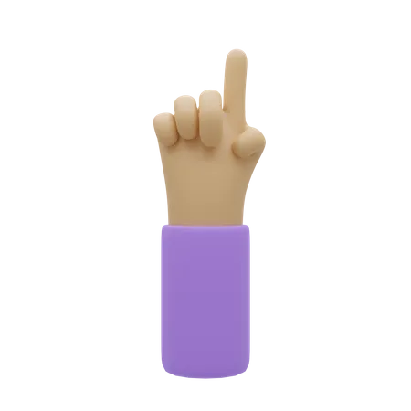 Free Pointing Hand Gesture  3D Illustration