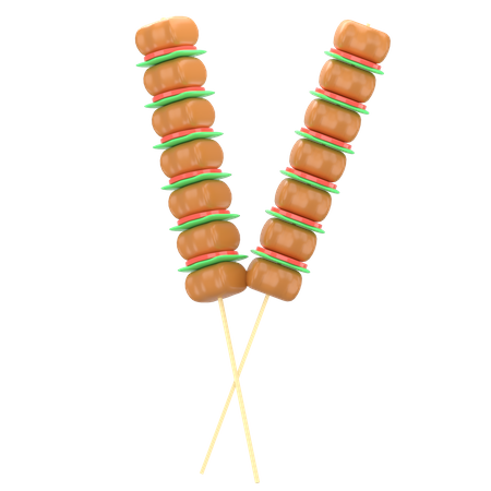 Free Satay  3D Icon