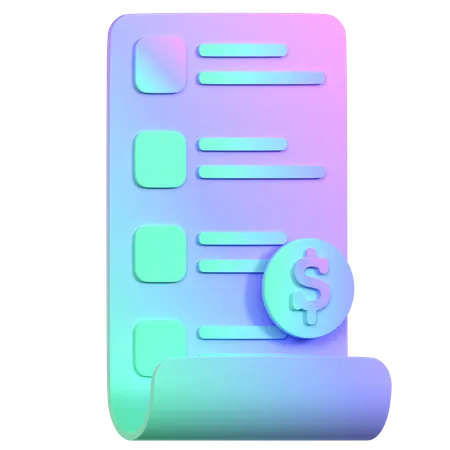 Free Shopping Bill  3D Icon