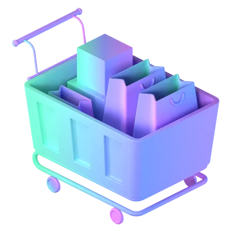 Free Shopping Trolley  3D Icon