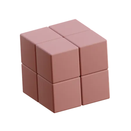 Free Stacked Cube  3D Icon