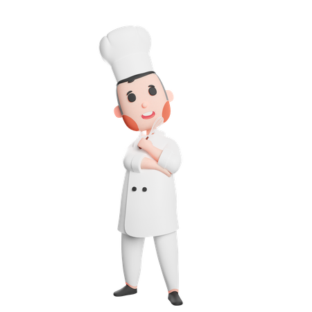 Free Thoughtful chef  3D Illustration