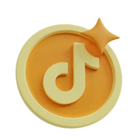 Free Tiktok Coin With Blink Star  3D Icon